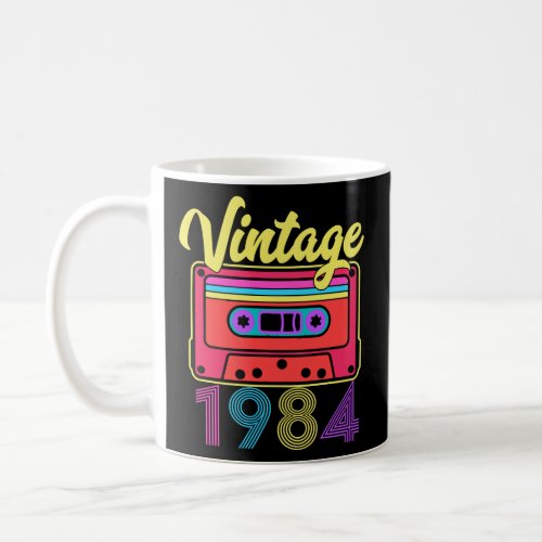 Vintage 1984 Colorful Cassette Tape  Coffee Mug