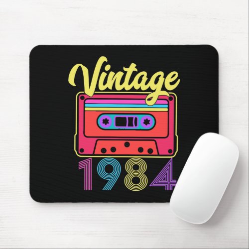 Vintage 1984 Colorful Cassette Tape Mouse Pad