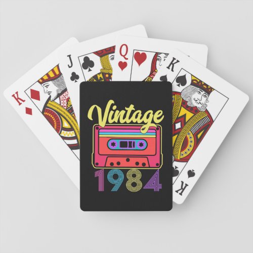 Vintage 1984 Colorful Cassette Tape Playing Cards