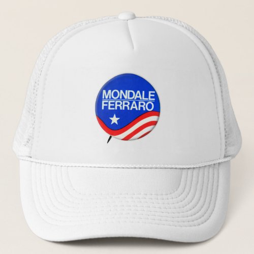 Vintage 1984 Democrat Campaign Mondale Ferraro Trucker Hat