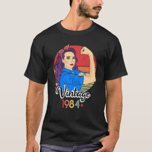 Vintage 1984 Female Strong Woman 37 Years Old 37Th T-Shirt