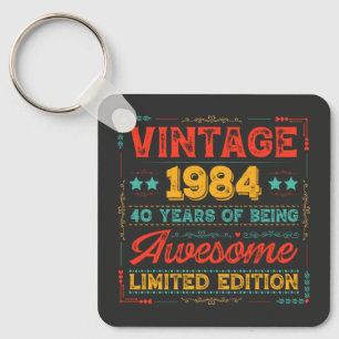  Vintage 1984 Made in 1984 40th Birthday 40 Years  Keychain