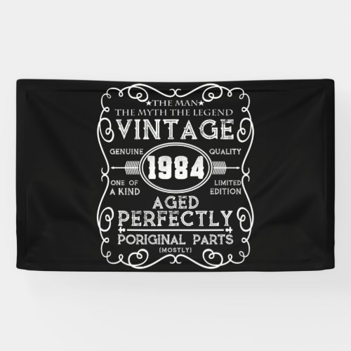 Vintage 1984 Man Myth Legend 37th Birthday Banner