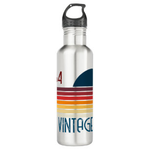 Vintage 1984 Retro Stripe Sun Stainless Steel Water Bottle