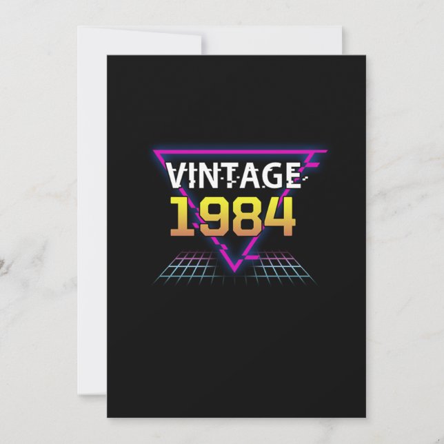 Vintage 1984 Retrowave Birthday Gift Invitation (Front)