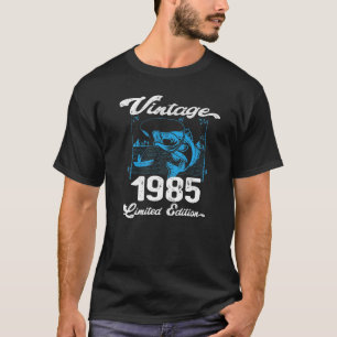 Vintage 1985 37 Year Old Fishing Fishermen Birthda T-Shirt
