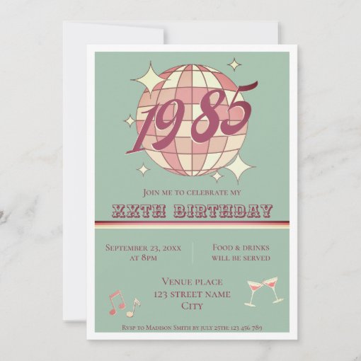 Vintage 1985 39th 40th birthday party Invitation Zazzle