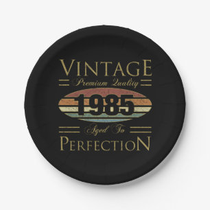 Vintage 1985 40th Birthday Paper Plates