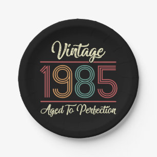 Vintage 1985 40th Birthday Paper Plates