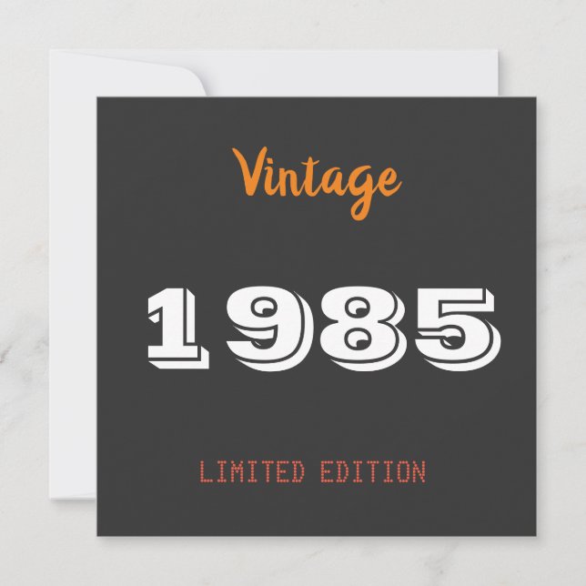 Vintage 1985 limited edition 40th Birthday Gift  Invitation (Front)