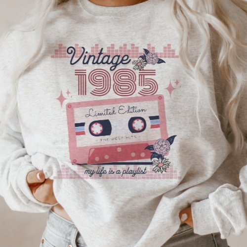 Vintage 1985 Limited Edition Music Cassette Retro Sweatshirt