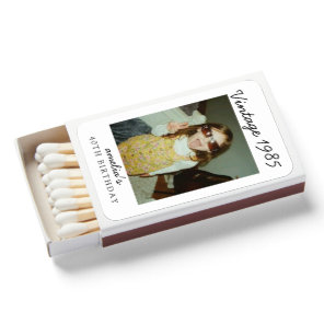 Vintage 1985 Photo 40th Birthday Personalized  Matchboxes