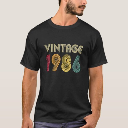 Vintage 1986 37th Birthday Gift Men Women Retro 37 T_Shirt