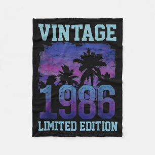 Vintage 1986 Limited Edition 40th Birthday 40 Year Fleece Blanket