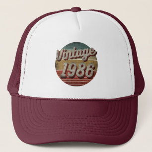 VINTAGE 1986 MEN WOMEN BIRTHDAY GIFT TRUCKER HAT