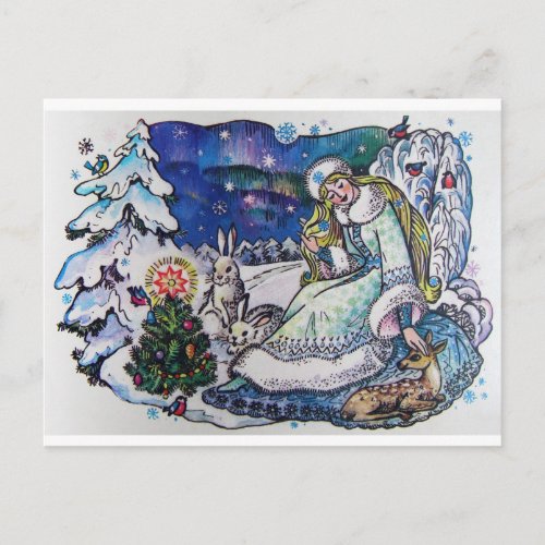 Vintage 1986 Merry Christmas postcard from Russia