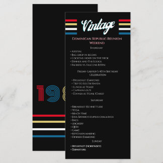 Vintage 1986 Retro 40th Birthday Party Itinerary 