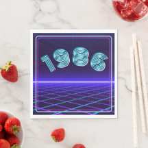 Vintage 1986 Retro & Lasers 40th Birthday Paper