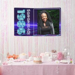 Vintage 1986 Retro & Lasers Photo 40th Birthday Banner