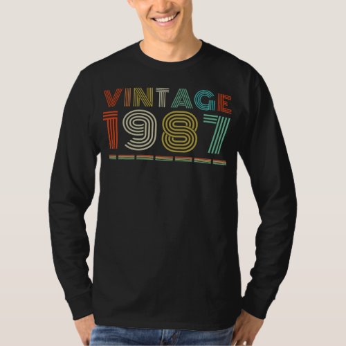Vintage 1987 35 Years Old Gifts 35th Birthday T_Shirt
