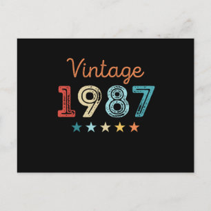 Vintage 1987 40th Birthday Retro Gift 40 year old Postcard
