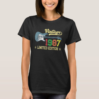 Vintage 1987 Birthday Guitar Lovers 35th Birthday T-Shirt