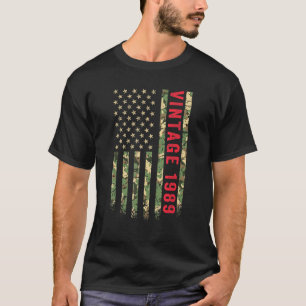 Vintage 1989 American Flag Camo 33 Years Old 33rd  T-Shirt