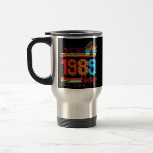 Vintage 1989 Limited Edition Retro 33rd Birthday Travel Mug