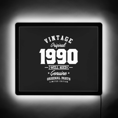 Vintage 1990 Born in 1990 Retro Birthday Gift   LED Sign