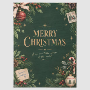 Vintage 1990s Christmas, Retro Family Holiday Tissue Paper
