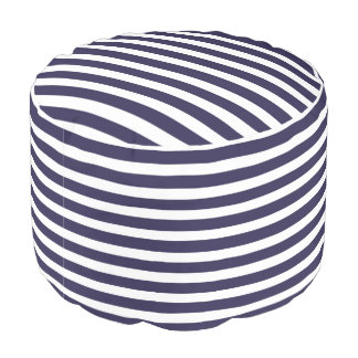 Vintage 1990s Nautical Navy Stripes Pouf
