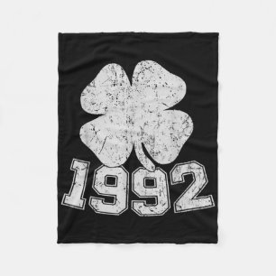 Vintage 1992 33rd Birthday St. Patricks Day Shamro Fleece Blanket