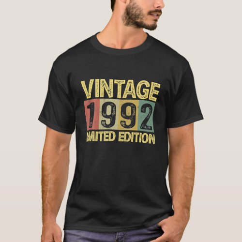 Vintage 1992 Bday 30 Years Old Funny 30th Birthday T_Shirt