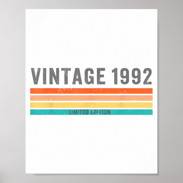 Vintage 1992 Limited Edition - 33rd Birthday Gift  Poster (Front)