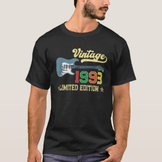 Vintage 1993 Birthday Guitar Lovers 29th Birthday T-Shirt