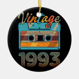 Vintage 1993 Cassette Tape Retro 30th Birthday 30  Ceramic Ornament