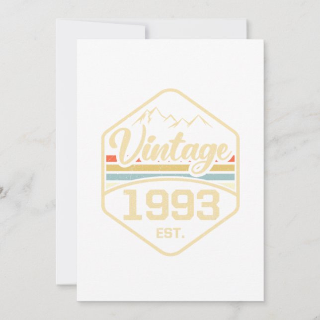 Vintage 1993 Est 28th Birthday Gift Invitation (Front)