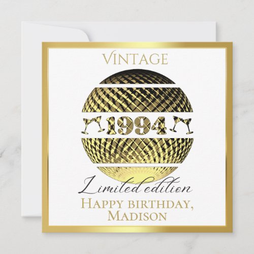 Vintage 1994 30th birthday gold card