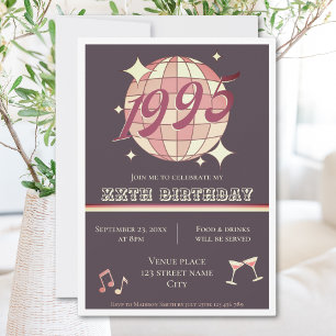 Vintage 1995 29th 30th birthday party Invitation