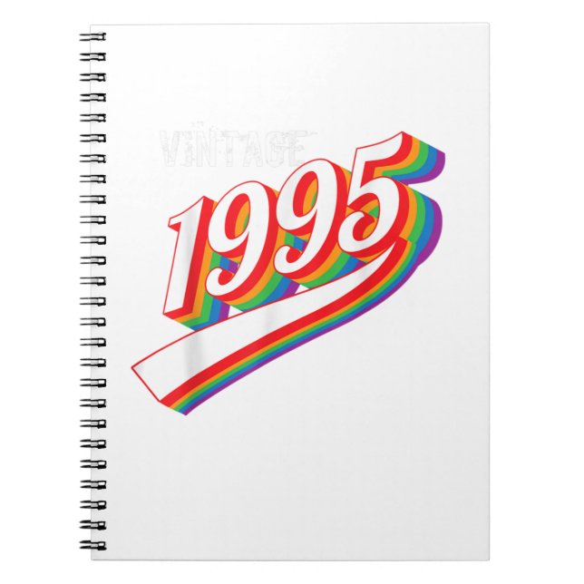 Vintage 1995 Cool Party Birthday Retro 1995  Notebook (Front)