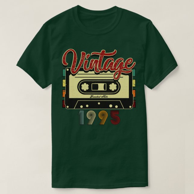 Vintage 1995 Greatest Hits Cassette Tape T-Shirt (Design Front)