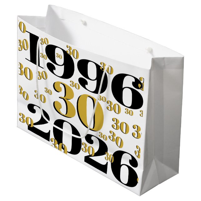 Vintage 1996 Milestone 30th Birthday   Large Gift Bag (Front Angled)