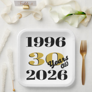 Vintage 1996 Milestone 30th Birthday Paper Plates
