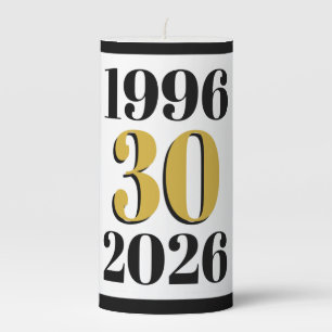 Vintage 1996 Milestone 30th Birthday Pillar Candle