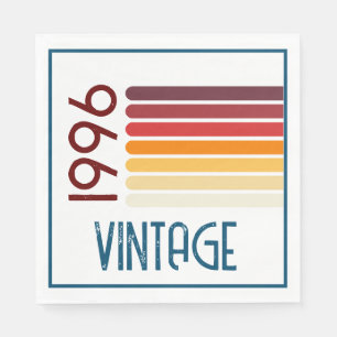 Vintage 1996 Retro Stripe Sun 30th Birthday Napkins