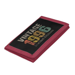 Vintage 1996 Text 30th Birthday Gift Men Women 30 Tri-fold Wallet