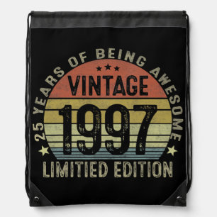 Vintage 1997 Limited Edition 25 Year Old Gifts Drawstring Bag