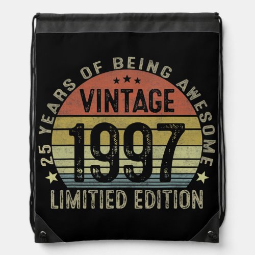 Vintage 1997 Limited Edition 25 Year Old Gifts Drawstring Bag