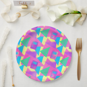Vintage 1997 Retro Memphis Style 30th Birthday Paper Plates