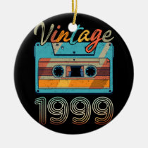 Vintage 1999 Cassette Tape Retro 24th Birthday 24  Ceramic Ornament